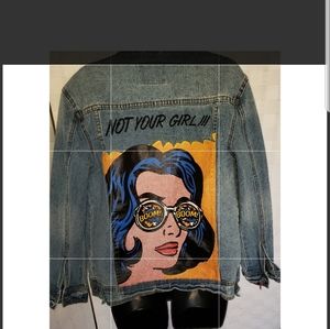Not your girl blue jean jacket